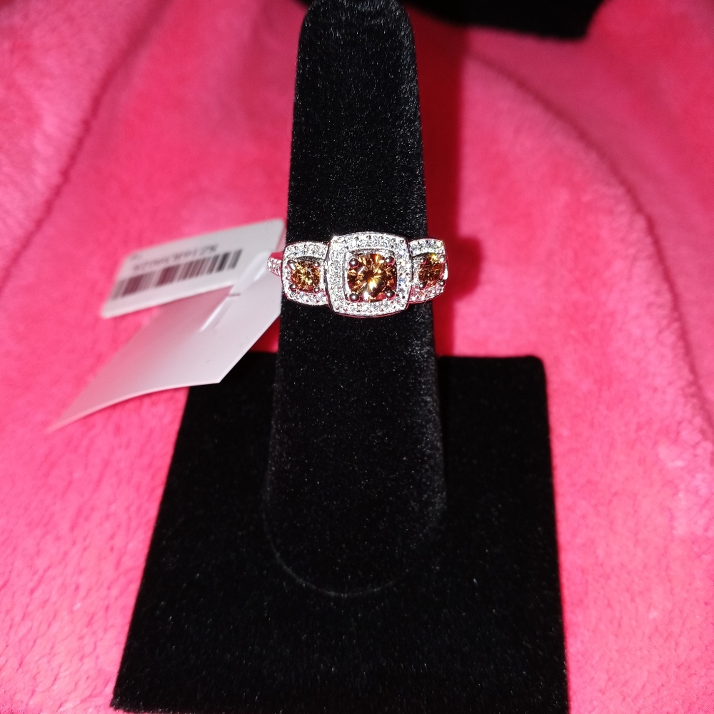 Sterling Silver Chocolate CZ Ring - Picture 5 of 13